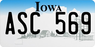 IA license plate ASC569
