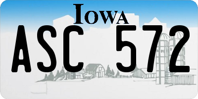 IA license plate ASC572