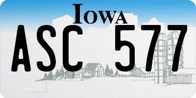 IA license plate ASC577