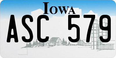 IA license plate ASC579
