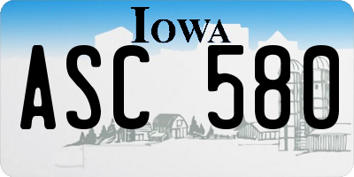 IA license plate ASC580