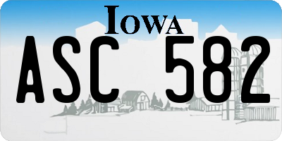 IA license plate ASC582
