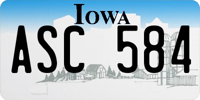 IA license plate ASC584