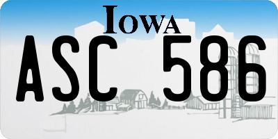 IA license plate ASC586