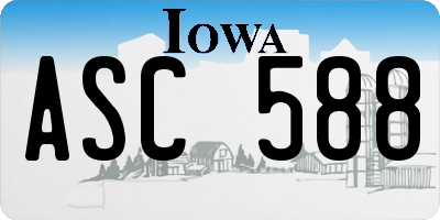 IA license plate ASC588