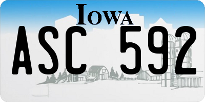 IA license plate ASC592