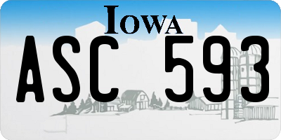 IA license plate ASC593