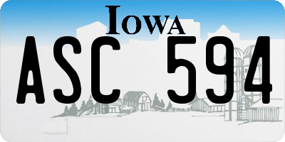 IA license plate ASC594