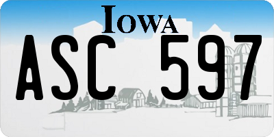 IA license plate ASC597