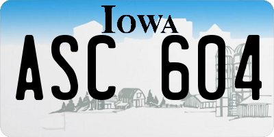IA license plate ASC604