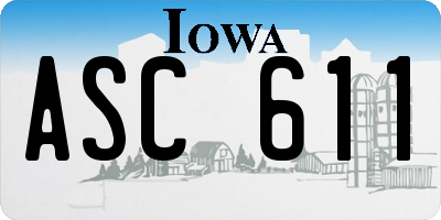 IA license plate ASC611