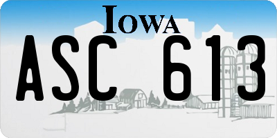 IA license plate ASC613