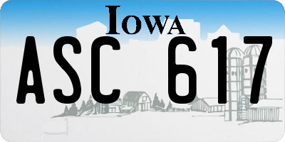 IA license plate ASC617