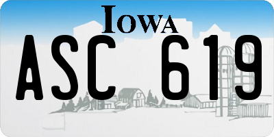 IA license plate ASC619