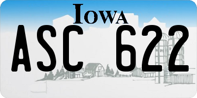 IA license plate ASC622