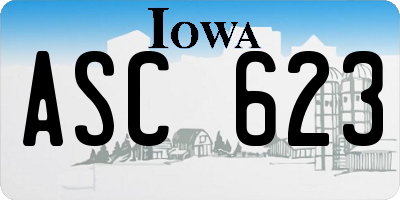 IA license plate ASC623