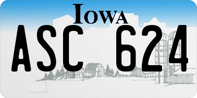 IA license plate ASC624