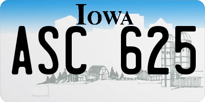 IA license plate ASC625