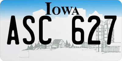 IA license plate ASC627