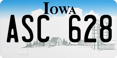 IA license plate ASC628