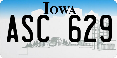 IA license plate ASC629