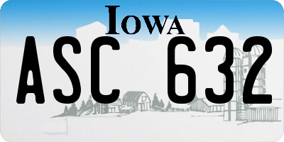 IA license plate ASC632