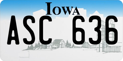 IA license plate ASC636