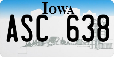 IA license plate ASC638