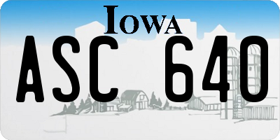 IA license plate ASC640