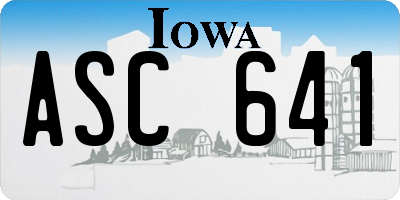 IA license plate ASC641