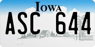 IA license plate ASC644