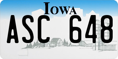 IA license plate ASC648