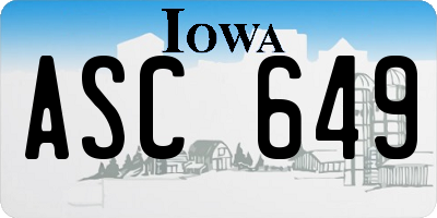 IA license plate ASC649