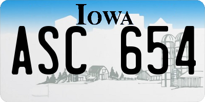 IA license plate ASC654