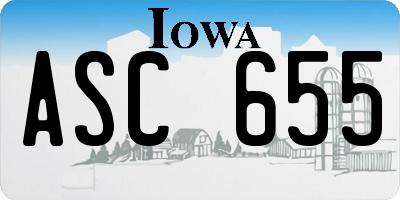 IA license plate ASC655
