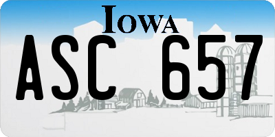 IA license plate ASC657