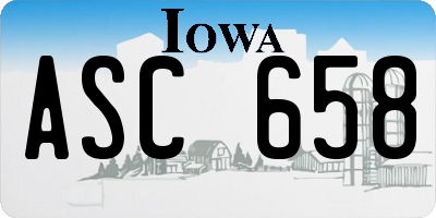 IA license plate ASC658