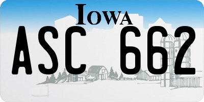 IA license plate ASC662