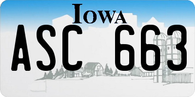 IA license plate ASC663