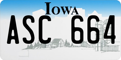 IA license plate ASC664
