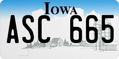 IA license plate ASC665
