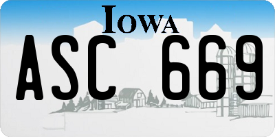 IA license plate ASC669