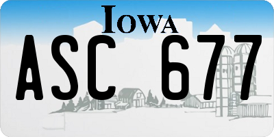 IA license plate ASC677