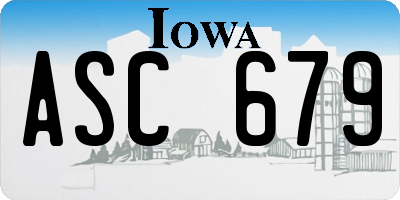 IA license plate ASC679