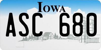 IA license plate ASC680