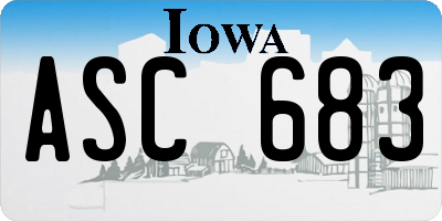 IA license plate ASC683