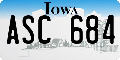 IA license plate ASC684