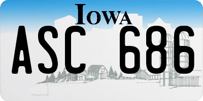 IA license plate ASC686