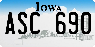 IA license plate ASC690