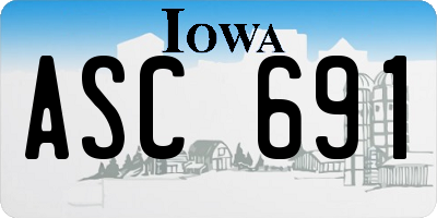 IA license plate ASC691